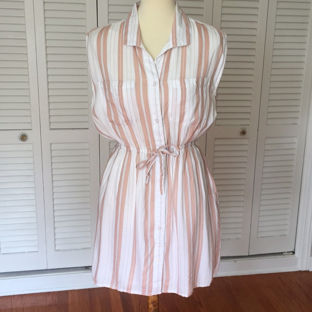 Japna Striped Drawstring Dress